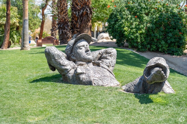Just outside Palm Desert Greens Country Club, explore a collection of art murals that bring the desert landscape to life with local creativity and vibrant expression.