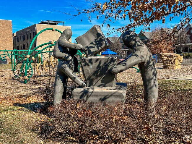 Some statues can be found within the Funk-ee-Town Playground in Harrison West.