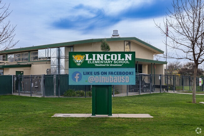 The lighted marquee at Lincoln Elementary School greets students as they arrive.