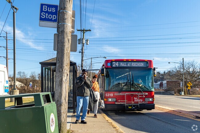 You can find PRT bus stops all through McKees Rocks.