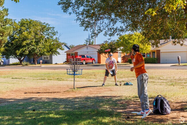 Enjoy a scenic 9 hole disc golf course at McCullough Park in University Pines neighborhood.