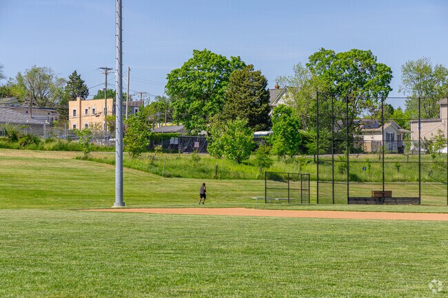 Fullerton Park includes a playground area, two athletic fields, and walking trails.
