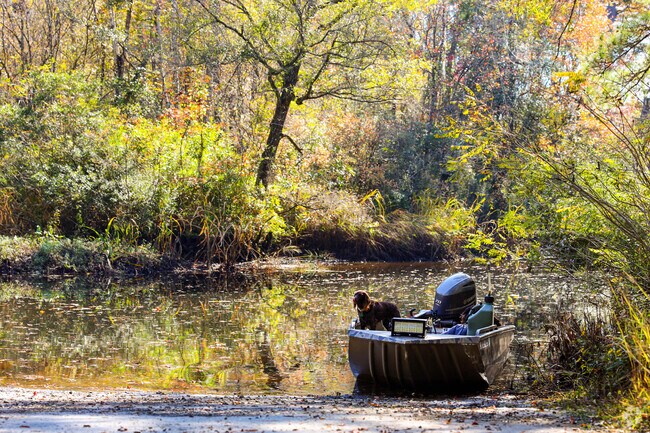 Small fishing boats can meander up creeks in Cordesville.