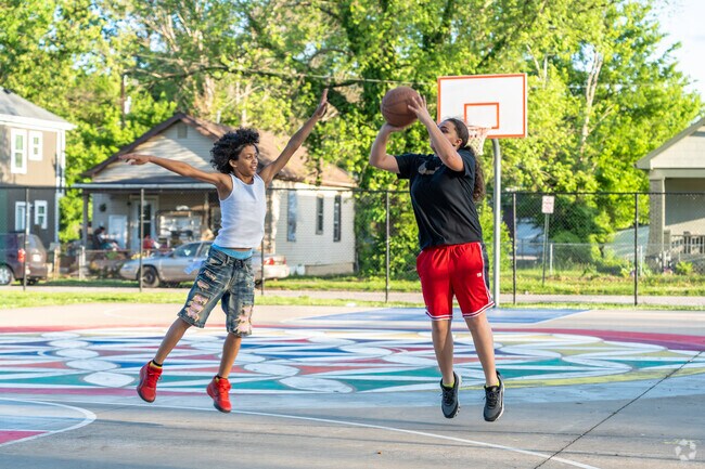 Tepe Park is a great place to play basketball with friends from the neighborhood.