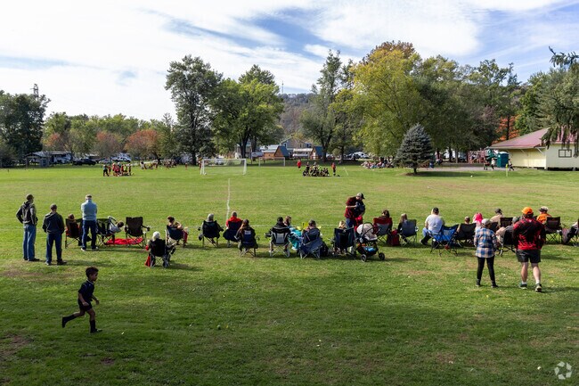 On Saturdays Clinton has Soccer games all morning long in Montgomery park.