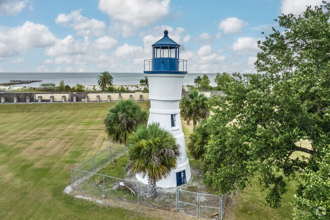 The Milneburg Lighthouse was originally built in 1832 and replaced in 1855.
