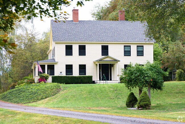 Colonial-style homes are often found on generously sized lots.