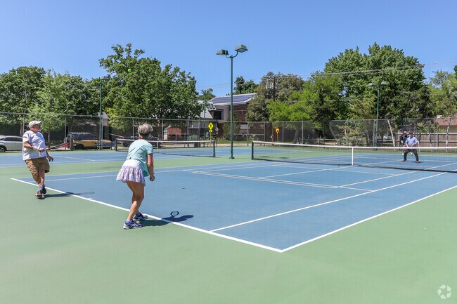 Here at Caruth Park you can play a friendly game of tennis with your friends.