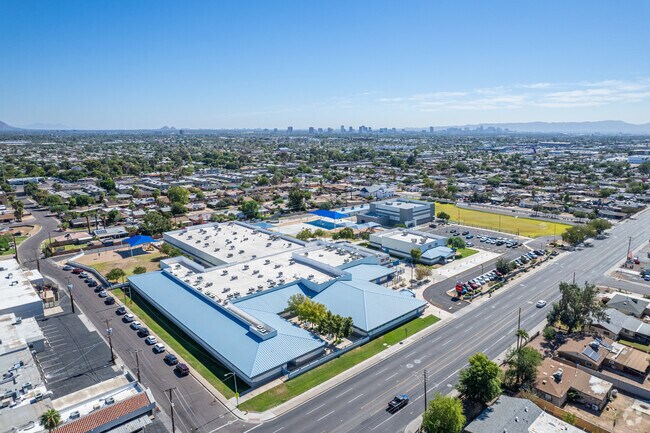 An impressive aerial view of Alhambra Traditional School in Phoenix.