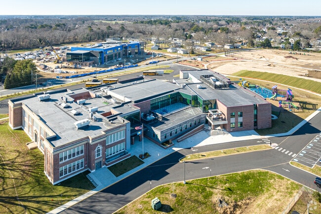 Old schoolmeet new in this aerial view of Lewes Elementary School.