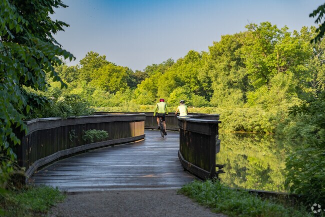 The Prairie Boardwalk in Forest Park is the perfect place for a bike ride.