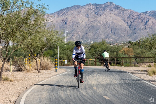 Passing other bikers on the Pantano River Park trail is a common occurrence.