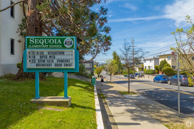 Sequoia Elementary School is nestled between beautiful homes and rolling hills.