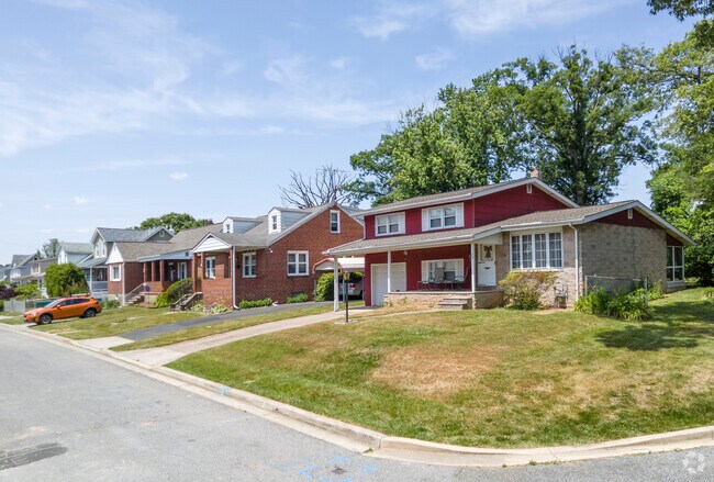 Red brick ramblers are a popular home style in Overlea.