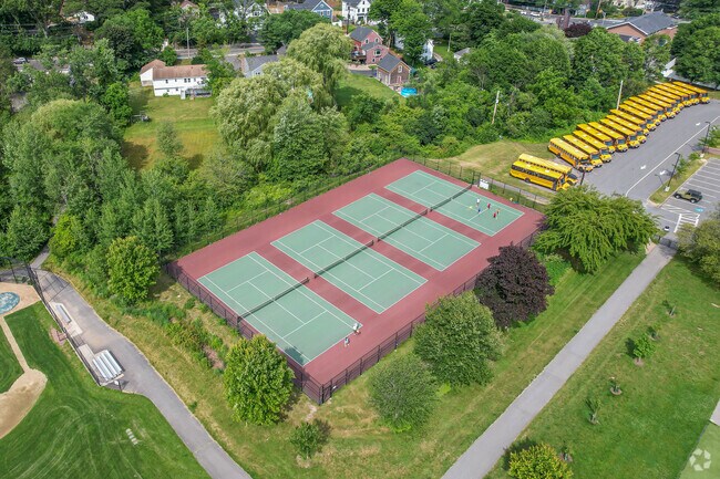 Hillside Elementary School tennis courts in Needham.