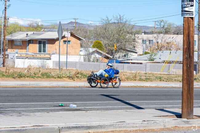 A Ladera Heights resident rides a unique vehicle through the neighborhood's hilly streets.
