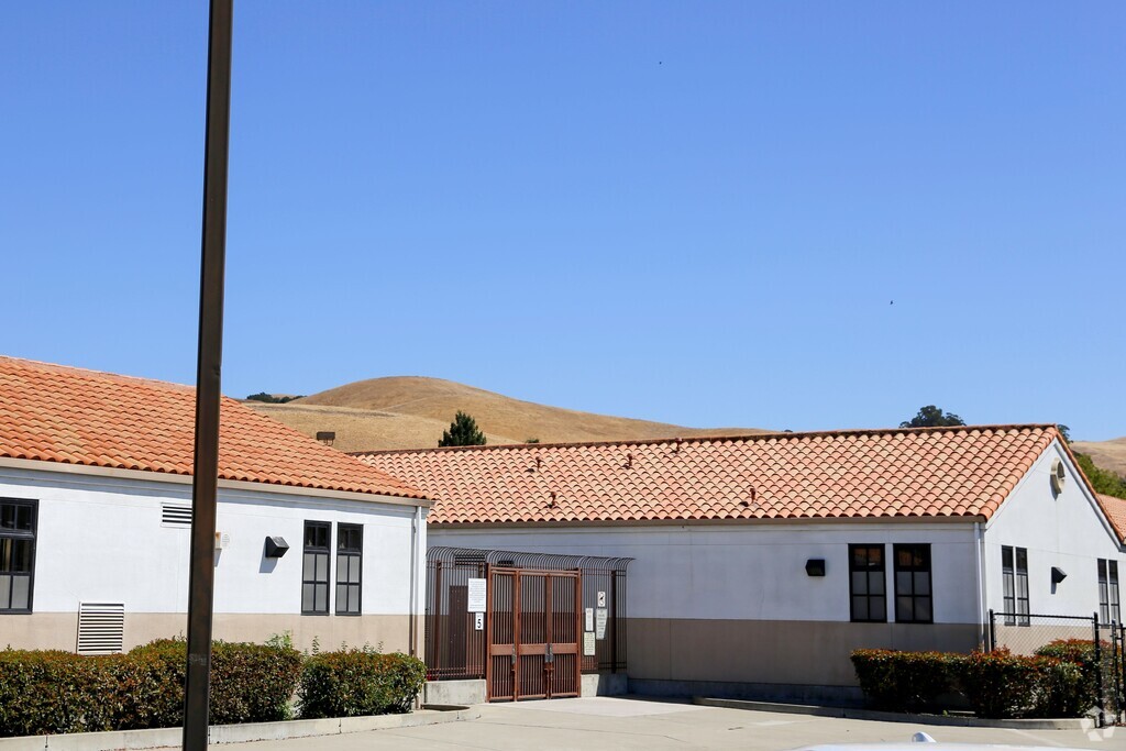 View of the Guy Jr. Emanuele Elementary School entrance located in Downtown Union City, CA.