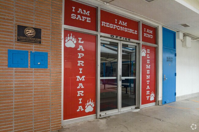 The administration office at La Primaria Elementary in El Monte promotes positive thinking.