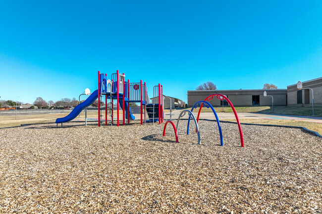 The students at T F Birmingham Elementary School love the different playground equipment.