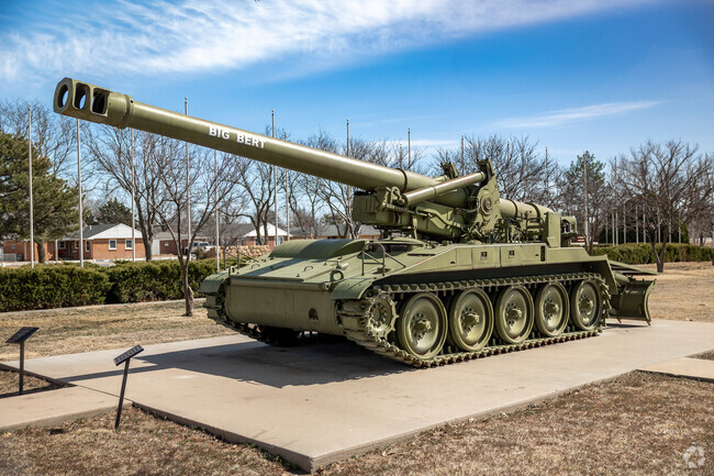 Find war memorabilia at Veteran's Memorial Park in Great Bend.