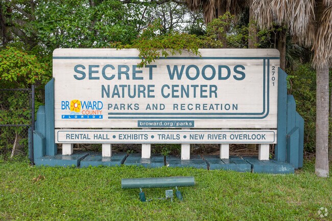 Secret Woods Nature Center is on the border of the River Run neighborhood.