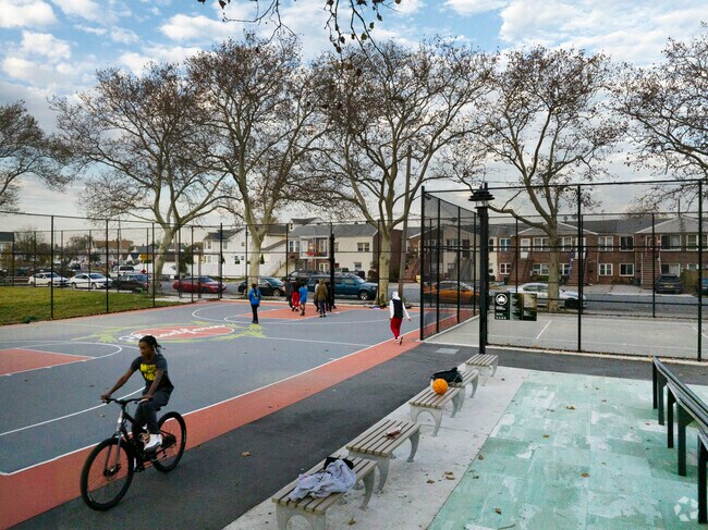 Hop over to Redfern Park in Inwood for a pickup game of basketball or play on the playground.