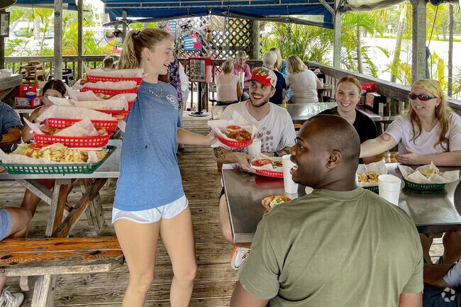Fresh hot dogs are the local favorite at Dune Dog Cafe in the Jupiter Town Hall neighborhood.