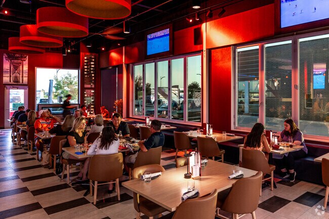Destination Grille is an upscale American restaurant with a swanky dining room and rooftop patio