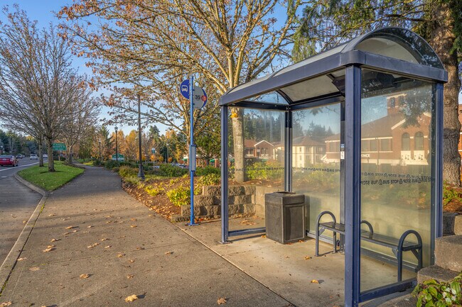 There are several bus stops throughout the Glenmorrie neighborhood for easy commuting.