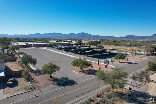 Tortolita Middle School is located among a lush desert landscape.