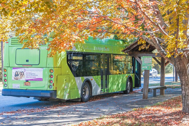 Regularly scheduled buses provide transportation to and from Columbia Heights.