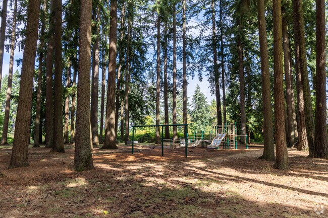Beneath the shade of giants childeren can play in Forest Ridge Park.