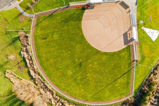 Baseball aerial views at Chief Leschi School.