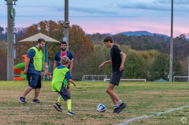 Locals enjoy a game of soccer at Civitan Park.