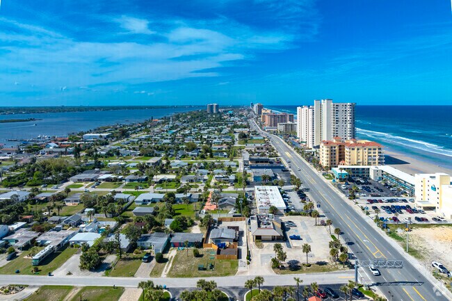 Daytona Beach Shores is nestled between the Atlantic Ocean and the Halifax River.