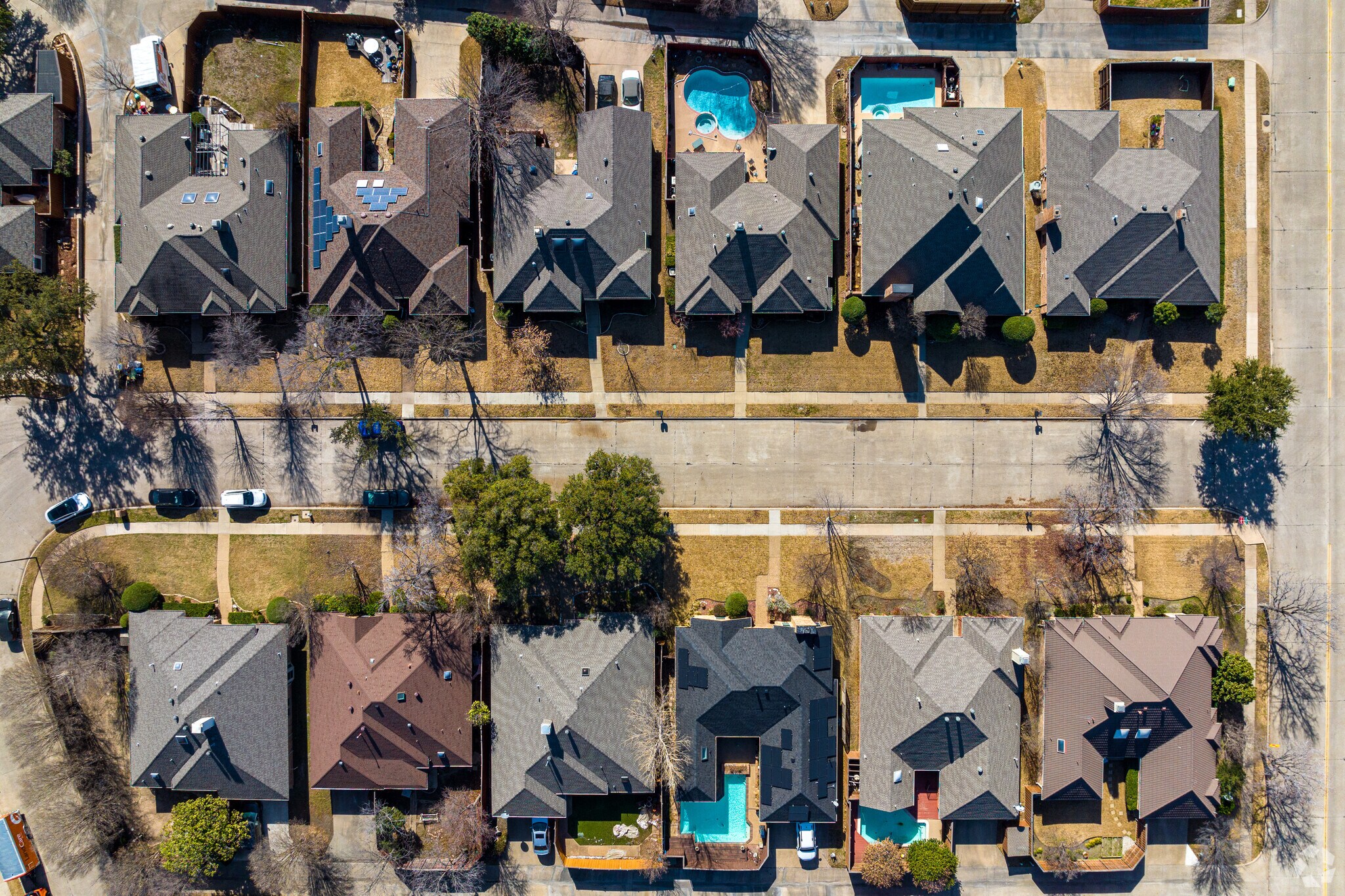 Many homes have pools to cool off during those Valley Ranch summer days.