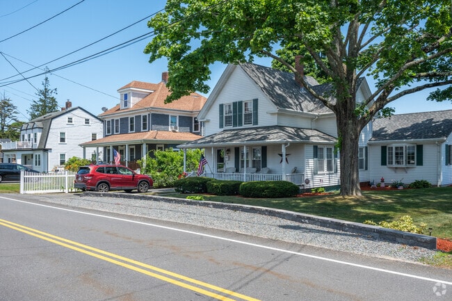 A row of homes demonstrates the vast array of architecture that makes up the homes in Bourne.
