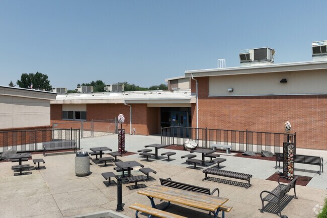 Student courtyard at Middleton Middle School.