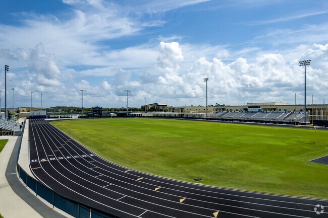 Lake Nona High School features a large football stadium with a well maintained track.