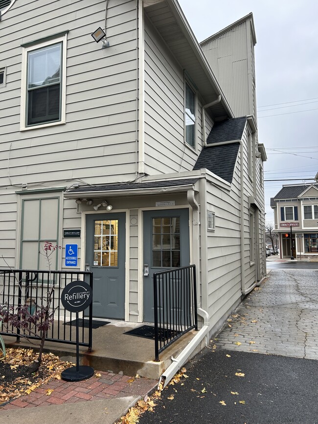 Street entrance off private parking