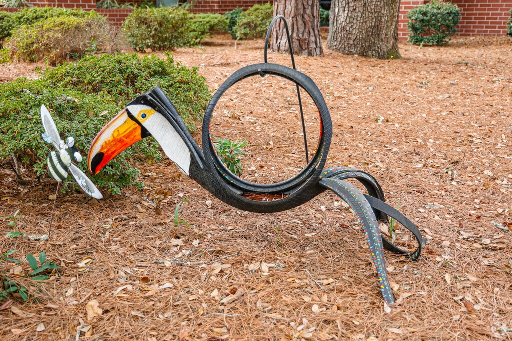 Hunley Park Elementary greets its students with a recycled attraction.