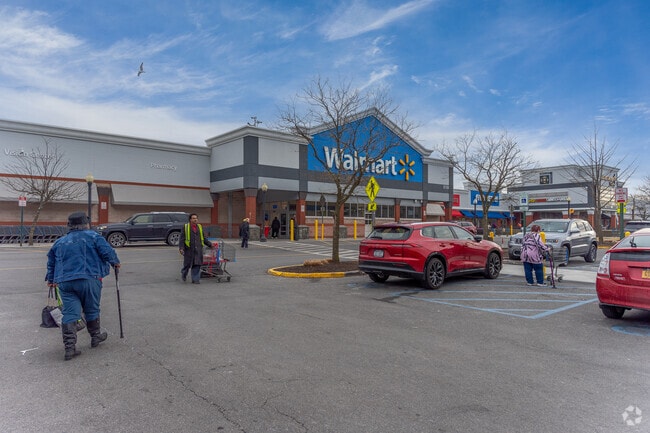 Residents head to Walmart in the Cortlandt Town Center Mall for groceries.