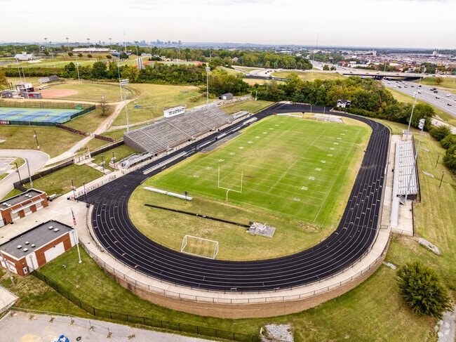 The track and football field at John Overton High School.