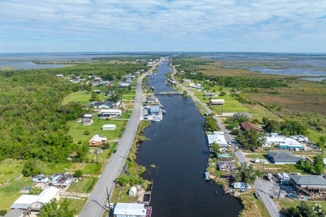 Chauvin is built along the Petit Caillou Bayou, where many residents fish and store boats.