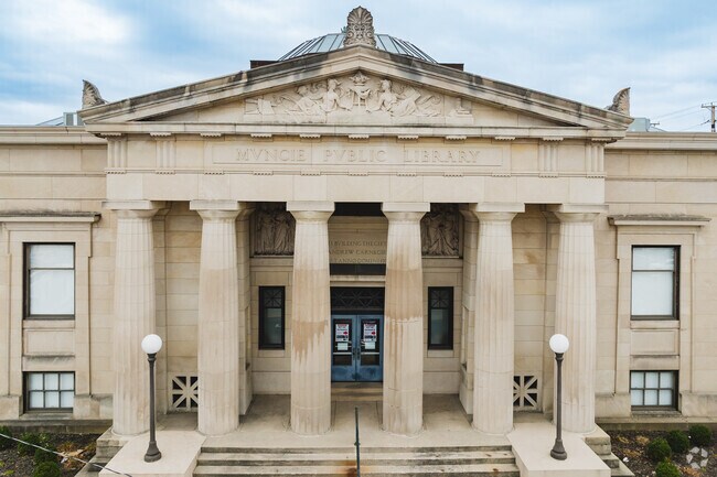 Andrew Carnegie built 1,681 libraries in the United States including this one which sits in downtown Muncie near Halteman.