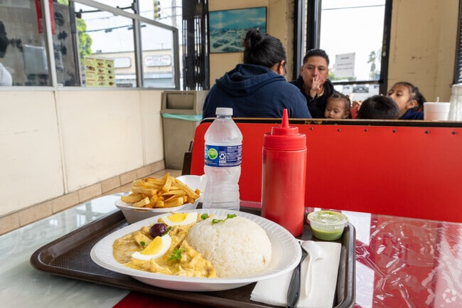 Have a play of Aji de Pollo at the Peruvian restauran Pollo El Brasero in Pico Union.