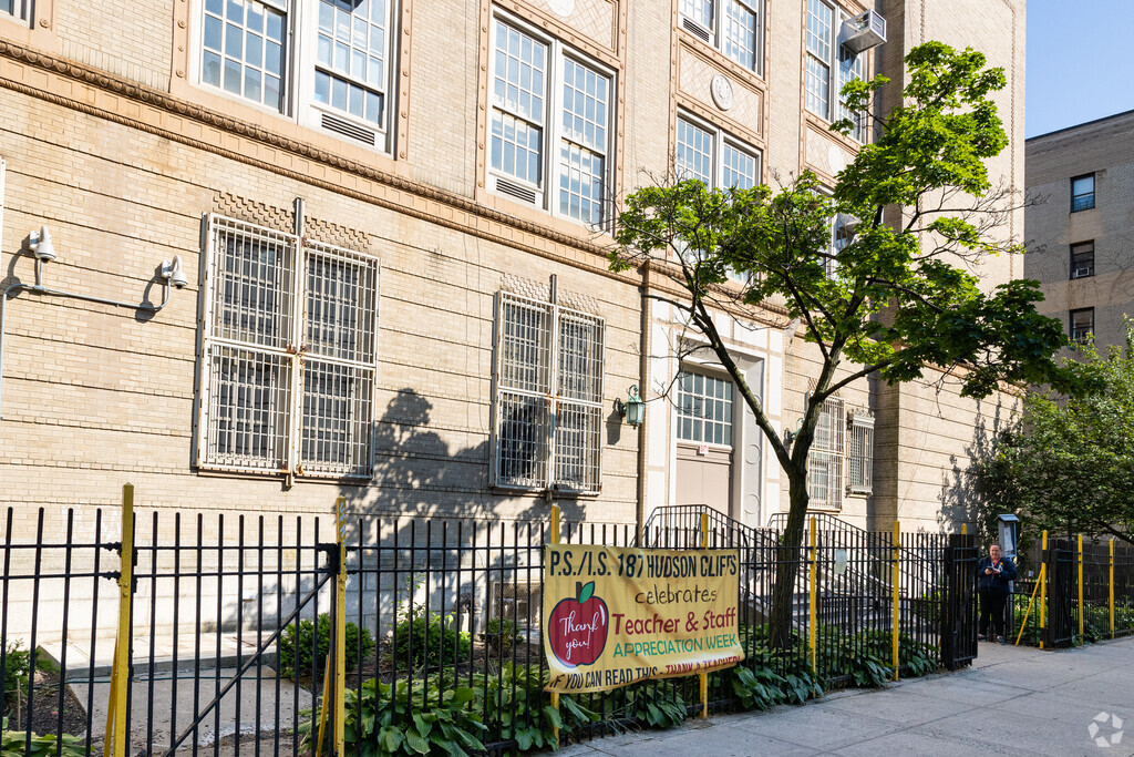 P.S./I.S. 187 Hudson Cliffs is on the quiet Cabrini Boulevard in Fort George, New York.
