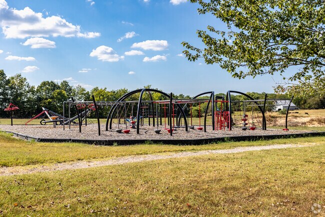 The playground at Bois D Arc Elementary awaits children at recess.
