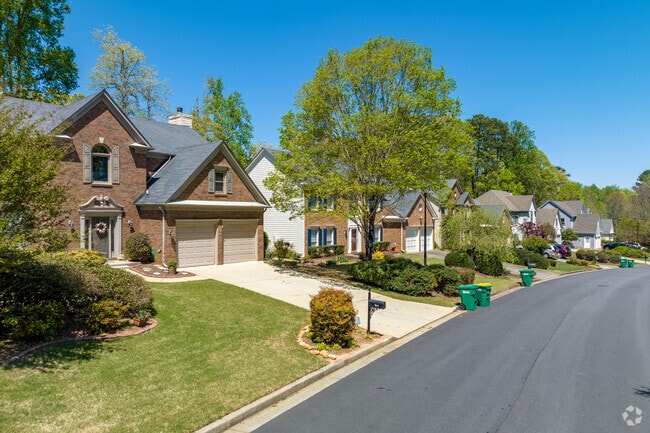 A typical neighborhood street in the Peachtree Corners neighborhood.