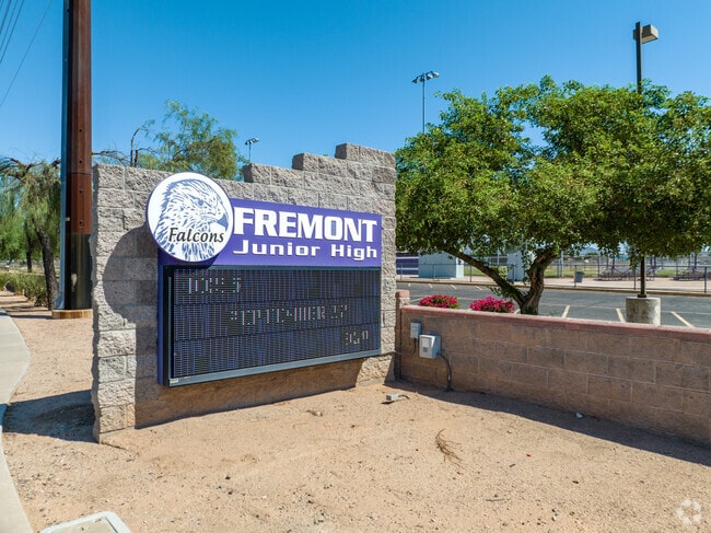 Fremont Junior High School signage.